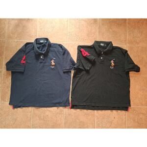 Polo Ralph Lauren Big Pony Mens Polo Shirts Size Large Vintage Read Desc